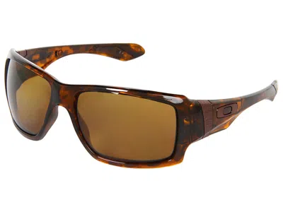 Pre-owned Oakley Big Taco Polarized Sunglasses Oo9173-05 Brown Tortoise/bronze In Gold