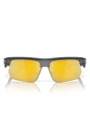 Oakley Bisphaera 68mm Prizm™ Gradient Oversize Polarized Rectangular Sunglasses In Black Gold