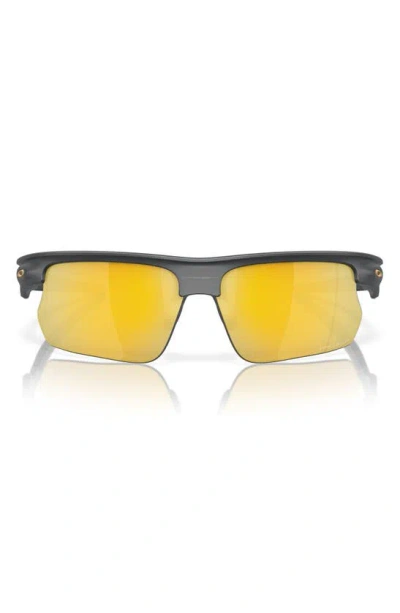 Oakley Bisphaera 68mm Prizm™ Gradient Oversize Polarized Rectangular Sunglasses In Black Gold