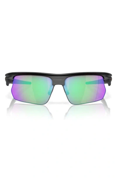 Oakley Bisphaera 68mm Prizm™ Gradient Oversize Polarized Rectangular Sunglasses In Black White