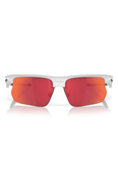 Oakley Bisphaera 68mm Prizm™ Gradient Oversize Polarized Rectangular Sunglasses In White