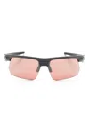 Oakley Bisphaera Rectangle-frame Sunglasses In Black