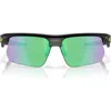 Oakley Bisphera 68mm Prizm™ Gradient Oversize Rectangular Sunglasses In Matte Black/prizm Road Jade
