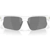Oakley Bisphera 68mm Prizm™ Gradient Oversize Rectangular Sunglasses In Matte White/prizm Black
