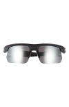 Oakley Bisphera 68mm Prizm™ Oversize Polarized Rectangular Sunglasses In Shiny Black