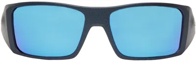 Oakley Heliostat Oo9231-05 Wrap Polarized Sunglasses In Blue