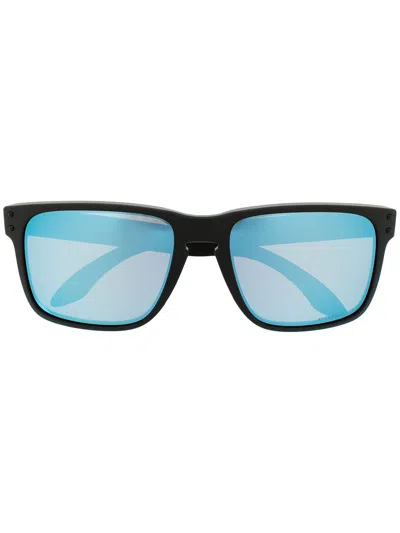 Oakley Black Injected Plastic Sunglasses In Blue
