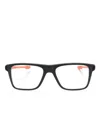 Oakley Bunt Square-frame Glasses In 0548 Red/black