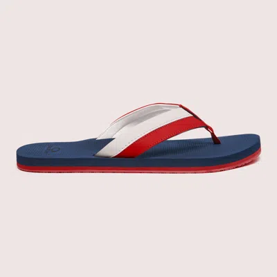 Oakley Burke Flip Flop In White,red,blue