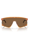 Oakley Bxtr 39mm Polarized Rectangular Sunglasses In Transparent Ginger