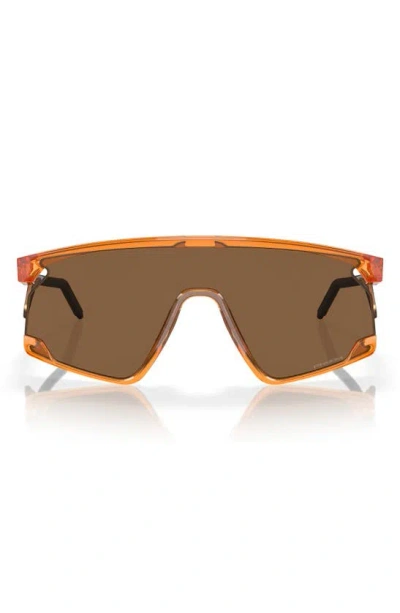 Oakley Bxtr 39mm Polarized Rectangular Sunglasses In Transparent Ginger