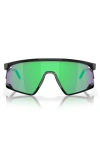 Oakley Bxtr 39mm Polarized Rectangular Sunglasses In Metal Black