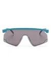 Oakley Bxtr 39mm Polarized Rectangular Sunglasses In Blue