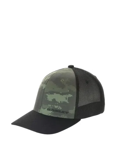 Oakley Camo-print Mesh-panel Cap In Black