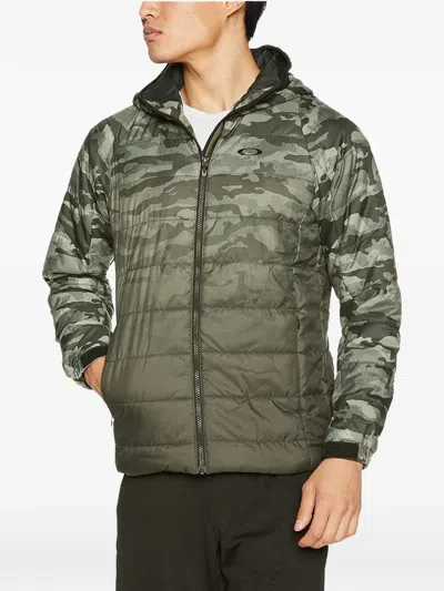 Oakley Camouflage-print Quilted Jacket In Green