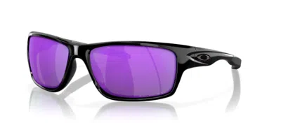 Pre-owned Oakley Canteen Polarized Sunglasses Polished Black/violet Iridium Oo9225 0760 In Purple
