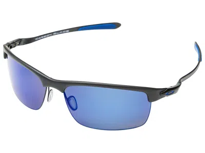 Pre-owned Oakley Carbon Blade Polarized Sunglasses Oo9174-05 Matte Carbon/ice Iridium