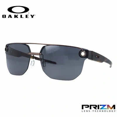 Pre-owned Oakley Chrystl Oo4136-0167 67-18 Sunglasses Heptagon Prizm Grey Satin Toast
