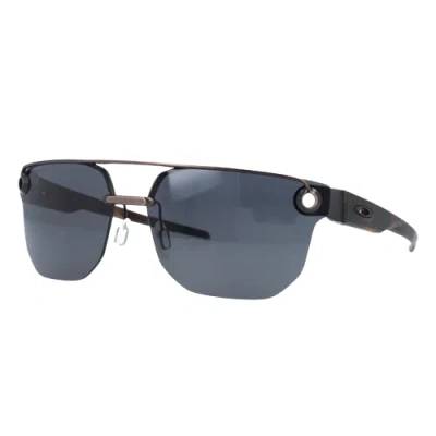 Pre-owned Oakley Chrystl Sunglasses Oo4136-0167 Prizm Heptagon Double Bridge Plutonite In Prizm Grey