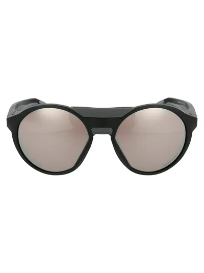Oakley Matte Black Acetate Sunglasses In Brown