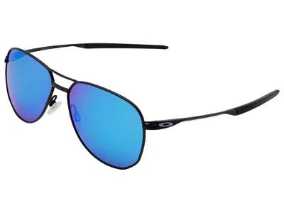 Pre-owned Oakley Contrail Ti Polarized Sunglasses Oo6050-0457 Satin Steel/prizm Sapphire