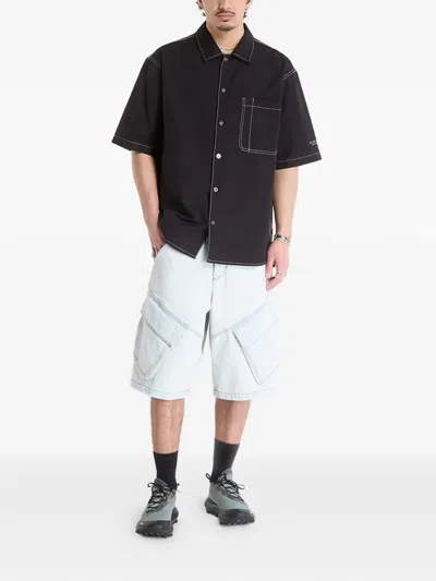 Oakley Contrast-stitch Short-sleeve Shirt In Black
