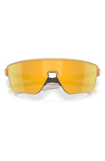 Oakley Corridor 142mm Semi Rimless Prizm™ Polarized Shield Sunglasses In Gold