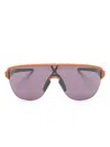 Oakley Corridor Shield-frame Sunglasses In Orange