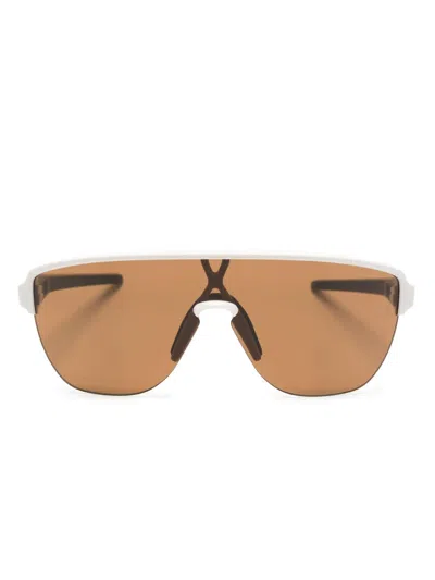 Oakley Corridor Shield-frame Sunglasses In White