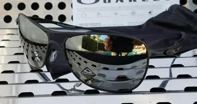 Pre-owned Oakley Crosshair Aviator Sunglasses 4060-2361 Matte Black W / Prizm Black