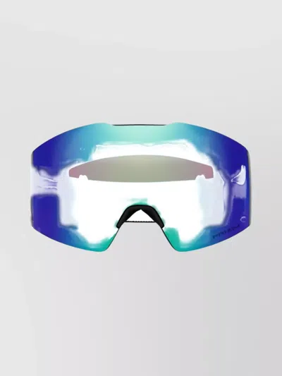 Oakley Curved Sunglasses With Adjustable Strap And Wide Lens In Blue