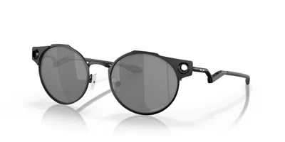 Pre-owned Oakley Deadbolt Polarized Sunglasses Oo6046-0350 Satin Black W/ Prizm Black Lens In Prizm Black Polarized
