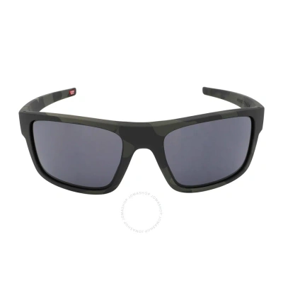 Oakley Drop Point Grey Rectangular Men's Sunglasses Oo9367 936712 60 In Black / Grey