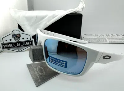 Pre-owned Oakley Drop Point Polished White Prizm Deep Water Polarized Sunglasses Oo9367-14