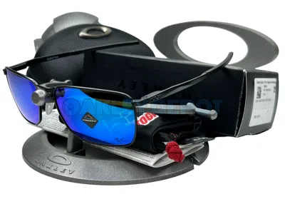 Pre-owned Oakley ✅?️  Ejector 004142 Moto Gp Matte Black /prizm Sapphire Sunglasses (114) In Blue