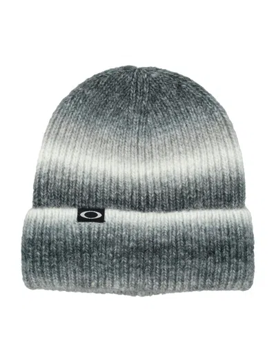Oakley Ellipse Gradient Knit Beanie With Woven Logo Patch In Black Gradient