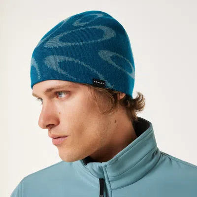 Oakley Ellipse Graphic Beanie In Blue