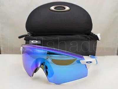Pre-owned Oakley Encoder (oo9471-05 36) Polished White With Prizm Sapphire Lens In Blue