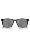 Oakley Exchange Sun 56mm Polarized Rectangle Sunglasses In Shiny Black