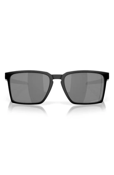 Oakley Exchange Sun 56mm Polarized Rectangle Sunglasses In Shiny Black