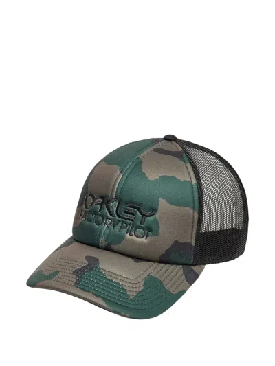 Oakley Factory Pilot Camouflage-print Cap In Green