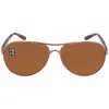 Oakley Feedback Brown Gradient Polarized Pilot Ladies Sunglasses Oo4079 407914 59 In Brown
