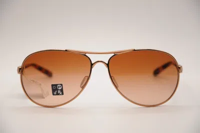 Pre-owned Oakley Feedback Oo4079-01 Aviator Sunglasses Rose Gold/brown 132mm