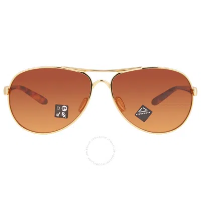 Oakley Feedback Prizm Brown Gradient Pilot Ladies Sunglasses Oo4079 407941 59 In Brown / Gold