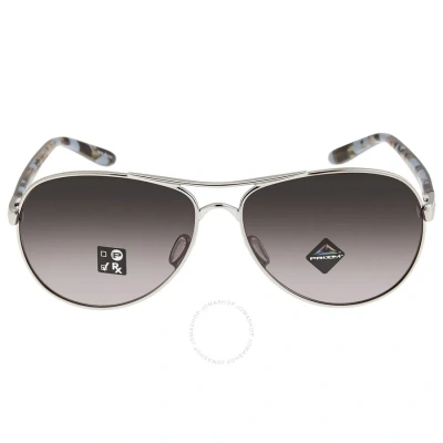 Oakley Feedback Prizm Grey Gradient Pilot Ladies Sunglasses Oo4079 407940 59 In Chrome / Grey
