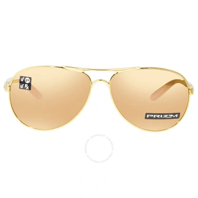 Oakley Feedback Prizm Rose Gold Polarized Pilot Ladies Sunglasses Oo4079 407937 59 In Gold / Rose / Rose Gold