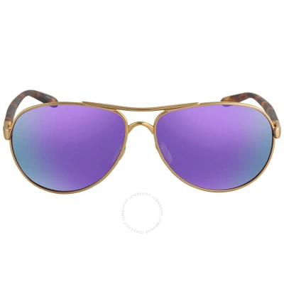 Oakley Feedback Prizm Violet Pilot Ladies Sunglasses Oo4079 407939 59 In Gold / Violet