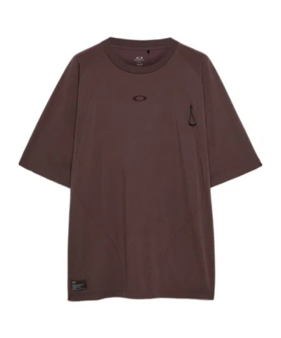 Oakley Fgl Union Logo-embroidered Panelled T-shirt In Brown
