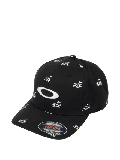 Oakley Flag-print Logo-embroidered Cap In Black