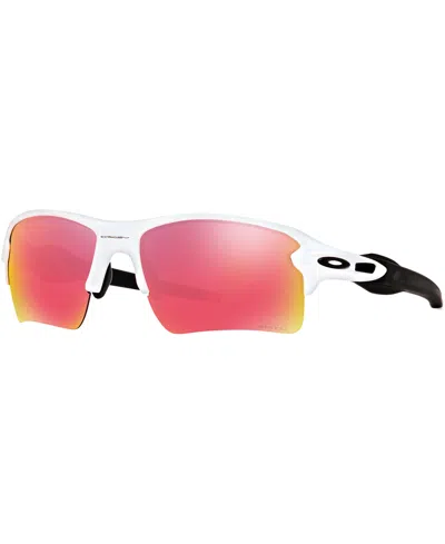 Oakley Flak 2.0 Xl Prizm Field Sunglasses, Oo9188 In White Shiny,burgundy
